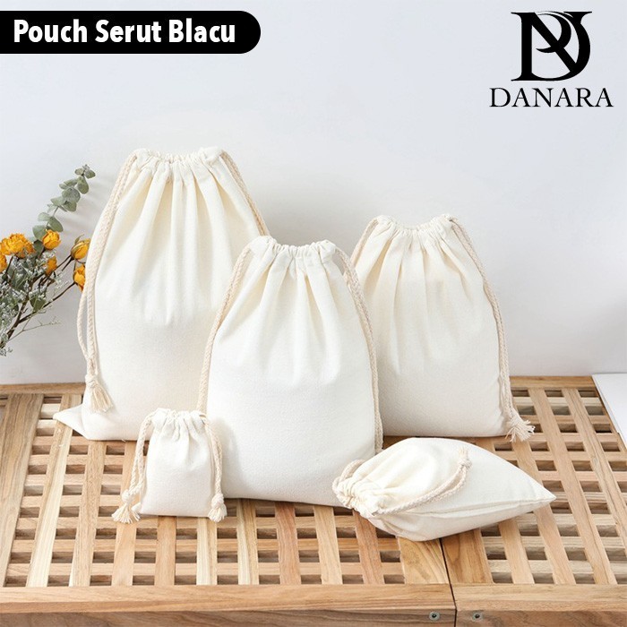 Danara Tas Serut Blacu / Pouch Serut Blacu Putih Polos Standard