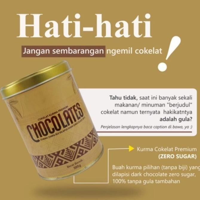 

HAMPERS CHOCOLATES KURMA COKLAT 100% DARK CHOCO ZERO SUGAR PREMIUM GAM
