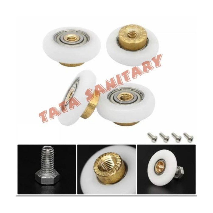 Roda Pintu Kaca Sliding Kamar Mandi 25mm/Roda Shower Box Kamar Mandi