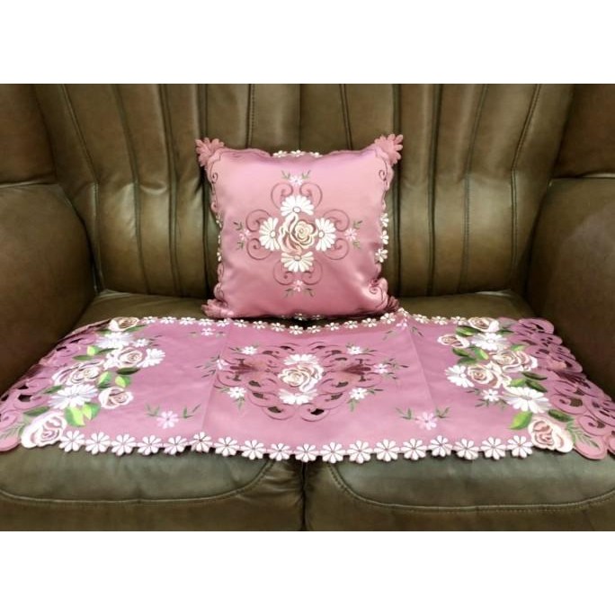 Sarung bantal kursi bordir set impor