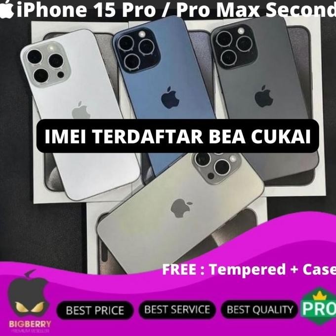 iPhone 15 Pro / Pro Max 256GB 512GB 1TB Titanium Seken Fulset Second