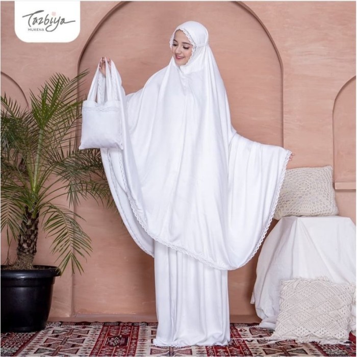 Mukena Tazbiya Khazanah White Mukena Polos Putih Jumbo #Gratisongkir #Sale #Discount