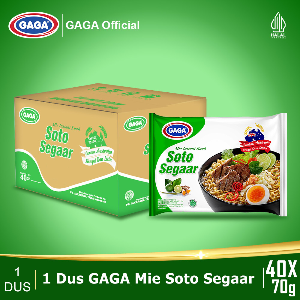 

Gaga Mie Soto Segaar 1 karton isi 40pcs | Gaga Mie goreng spesial 1 karton isi 40 pcs