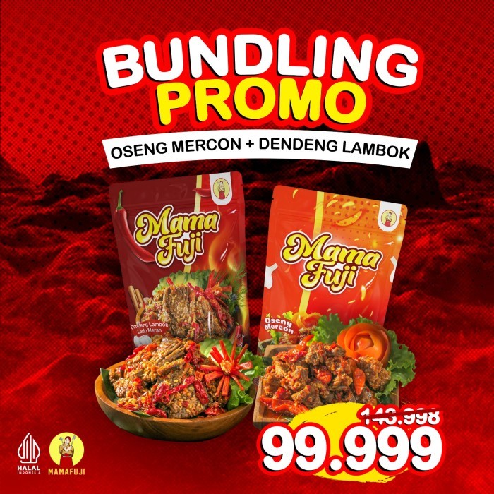 

[NEW LAUNCHING] Mamafuji - Promo Bundling Oseng Mercon & Dendeng Lambok (Basah) 200gr