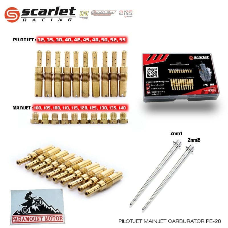 Powerjet PJ mainjet MJ set karburator karbu pe 24 26 28 by scarlet