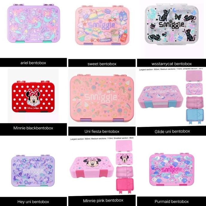 Promo Smiggle Bento Box Spiderman, Ariel, Tiger Bot/Lunch Box/Kotak Mkan