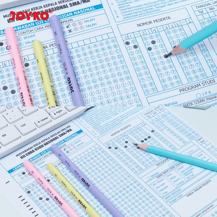 

Joyko Pencil 2B Pastel Pensil Kayu Joyko 2B Komputer Ujian P-8130 Drum [36Pcs]