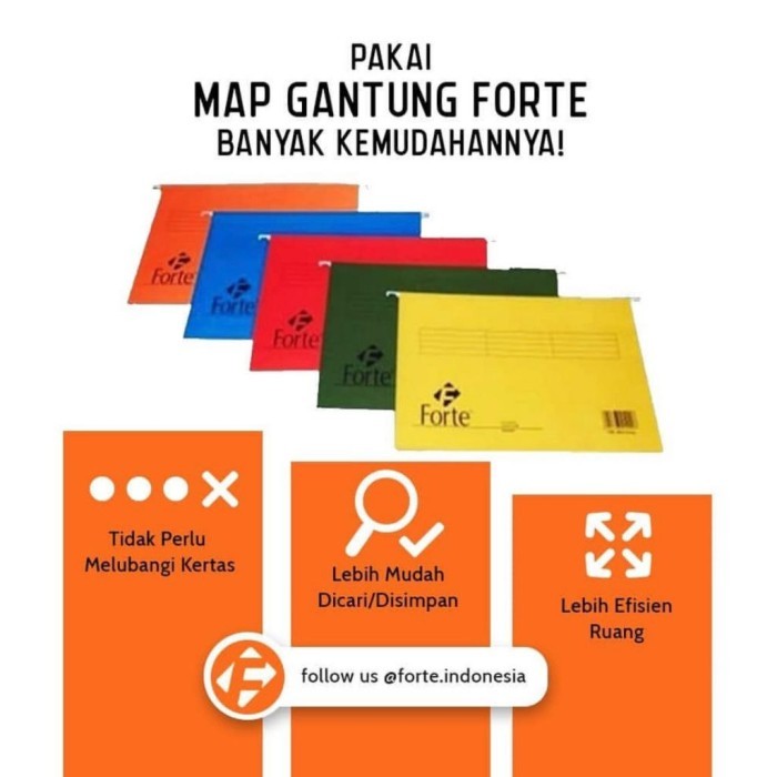 

[Forte] [50Pcs] Map Gantung Hangmap Suspension File F4 Yellow
