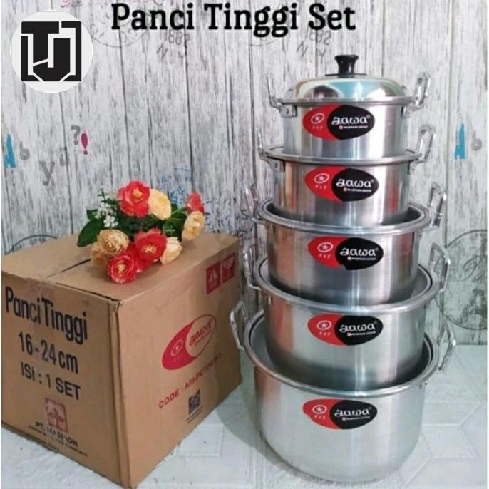 Panci Set Jawa Isi 5 Pcs/ Panci Tinggi Alumunium Tebal Jawa Maspion Merdekacici