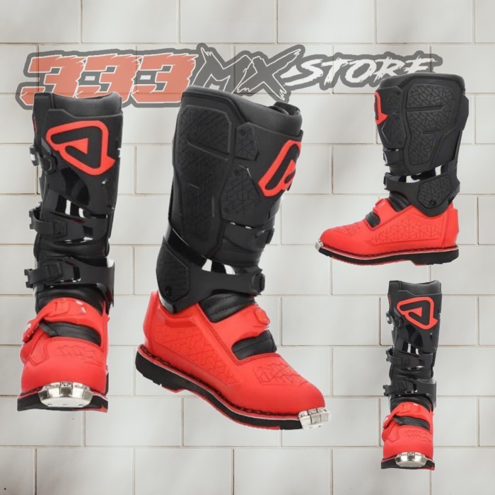 Andal4n Bos= Boots Acerbis X-ROCK Red Black New Color Sepatu ACERBIS X-Rock Red Ori