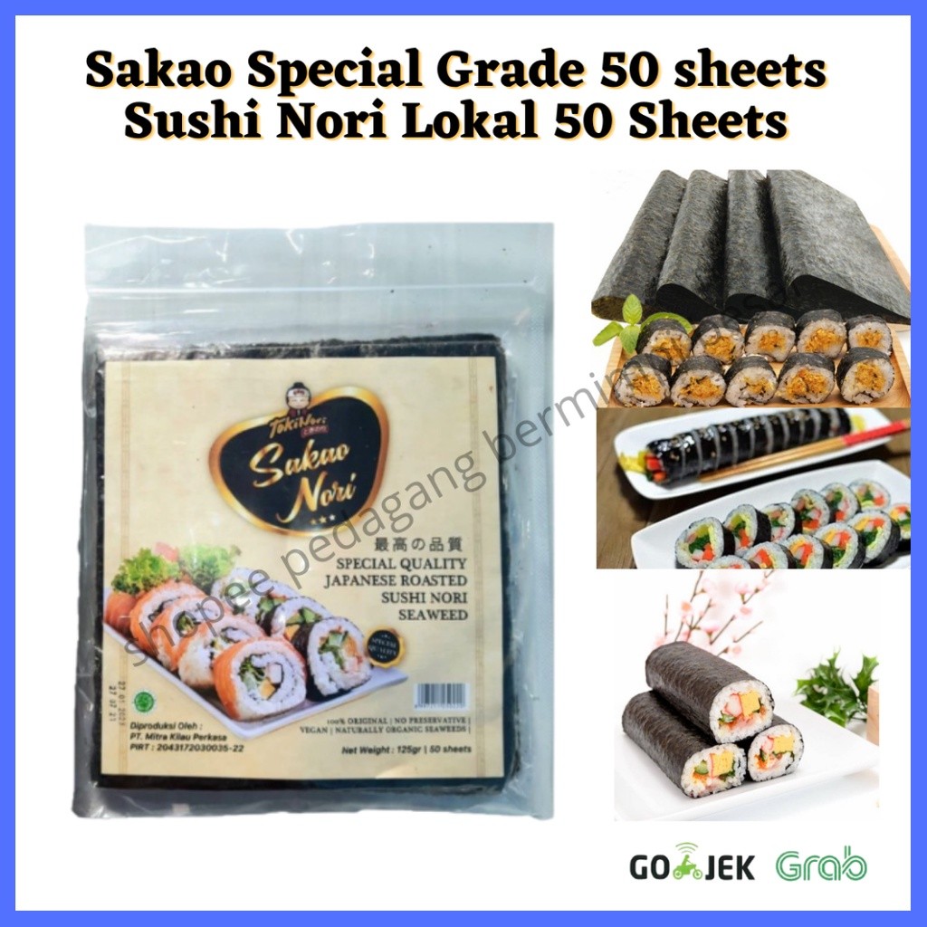 

Sakao Nori Roasted Seaweed Special Grade 50sheet /Sakao Sushi Nori Lokal 50 Sheets/ Sakao Special