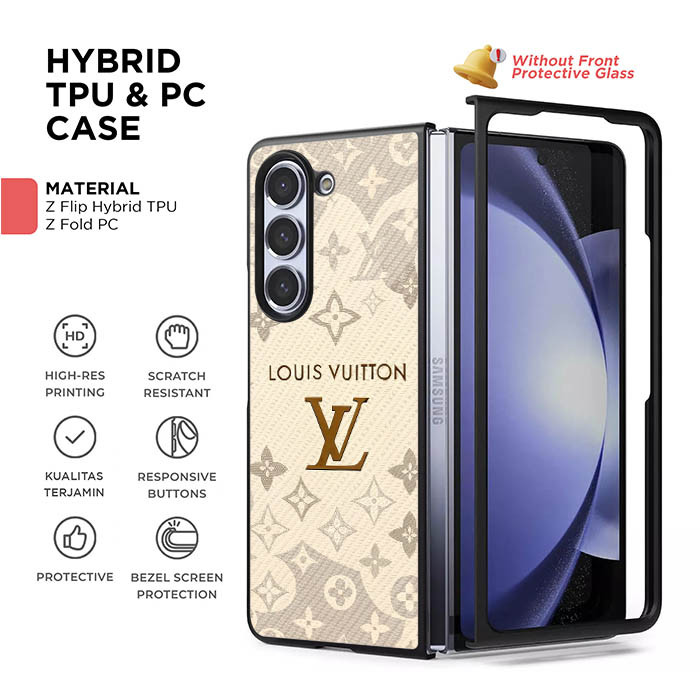 Softcase Hardcase Casing Custom Samsung Galaxy Z Fold 6 5 4 3 Z Flip 6 5 4 3 LV Brand AB4451 Case Co