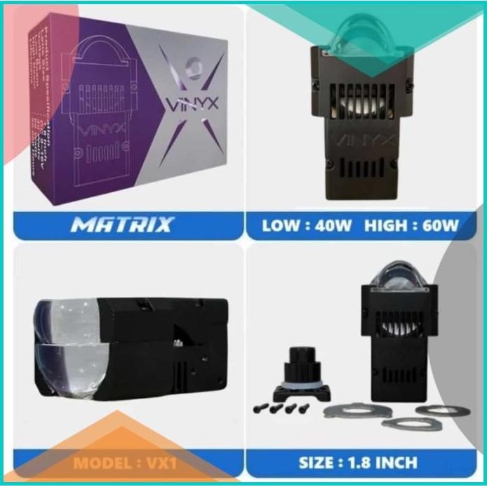 BILED Mini X1 Matrix 1,8 inchi Projector BiLed Hi Lo Motor Mobil 07D35