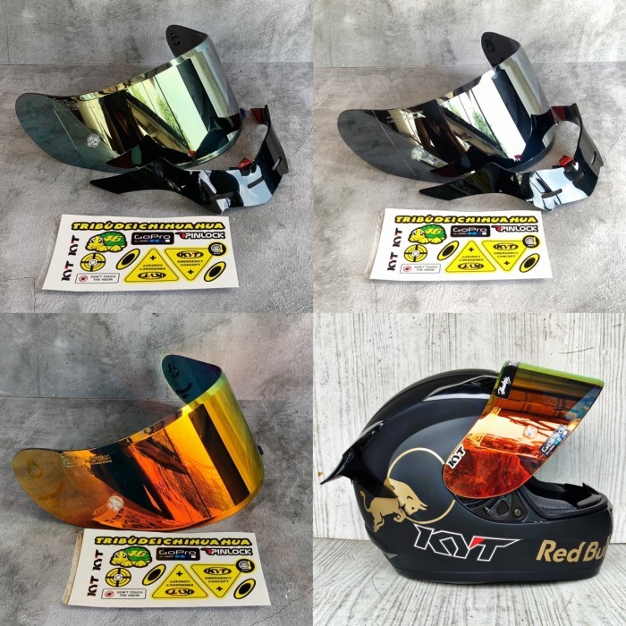 KACA VISOR & SPOILER 2D HELM KYT R10/ KYT RC7/KYT K2 RIDER IRIDIUM