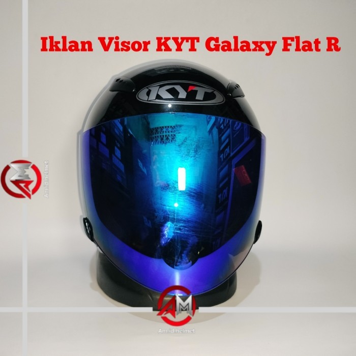 VISOR KYT GALAXY FLAT R IRIDIUM BLUE ( ORIGINAL )