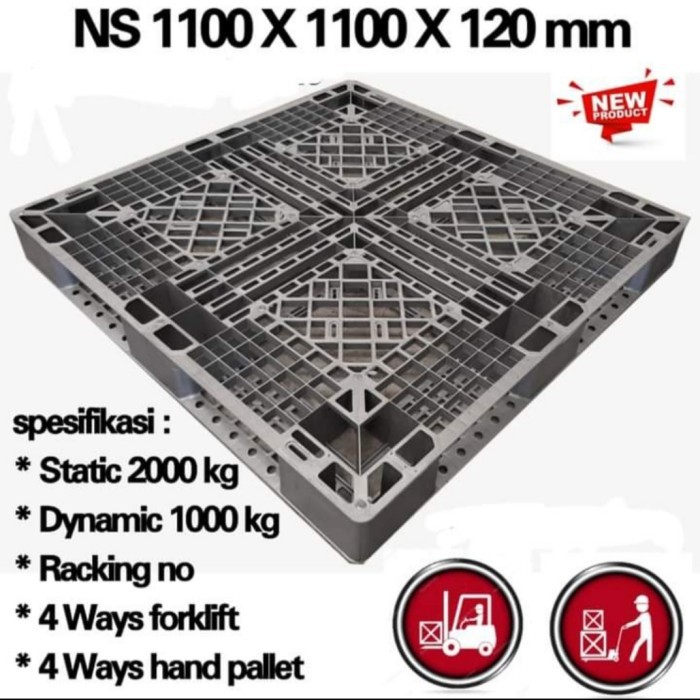 

BRG BARU pallet plastik baru 110x110x12cm palet plastik baru tatakan landasan barang gudang
