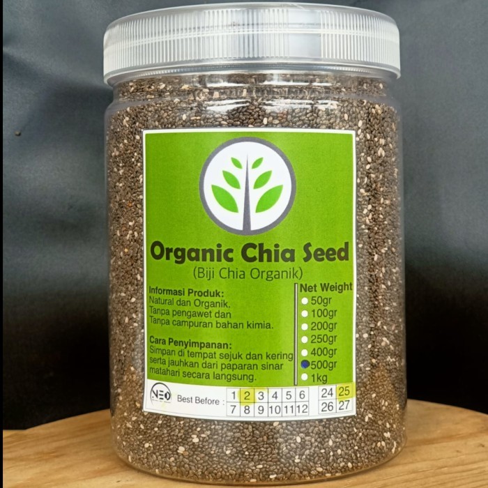 

SALE TERLARIS ORGANIC CHIA SEED 500 GRAM (1/2KG) BPOM HALAL/ ORGANIC BLACK CHIA SEED READYY