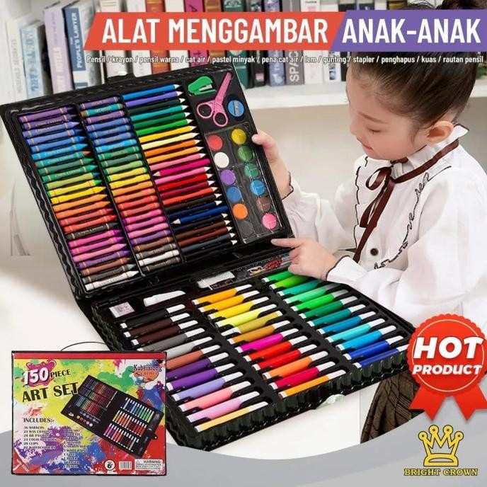 

BRG BARU Crayon Krayon Set 150 Pcs Alat Menggambar Lukis Mewarnai
