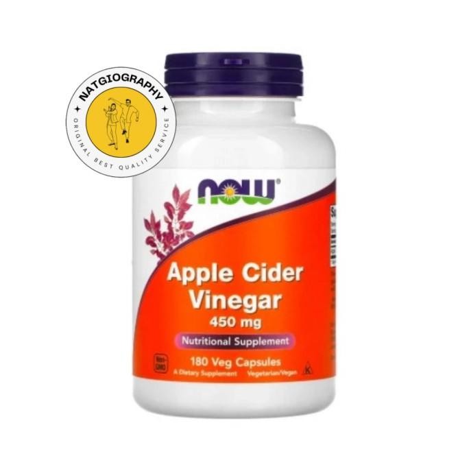 

NOW Foods, Suplemen Cuka Apel Apple Cider Vinegar, 450 mg