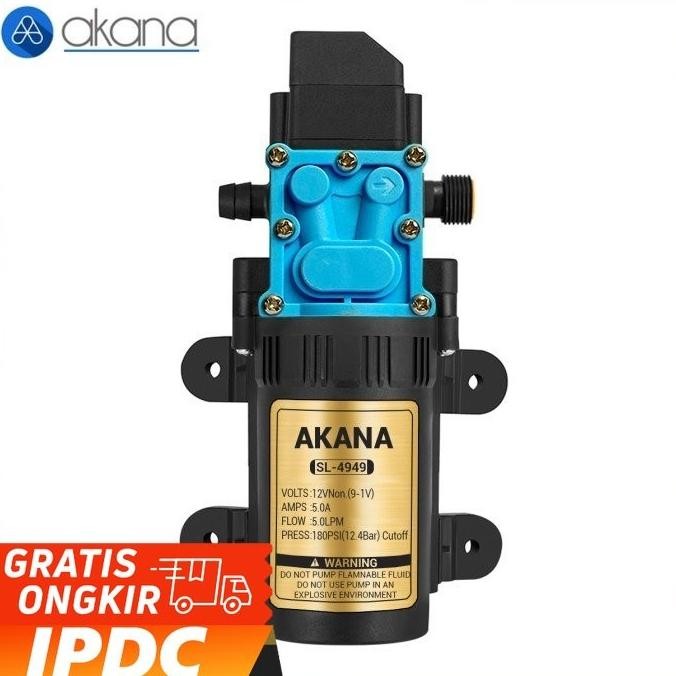 POMPA DC 12 VOLT AKANA 4949 - OTOMATIS TEKANAN TINGGI TERBARU