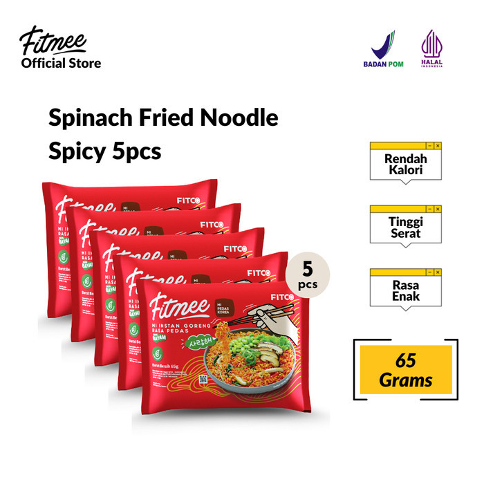 

Fitmee Mie Instan Sehat Bayam Goreng Pedas 65 Gr Isi 5 Pcs