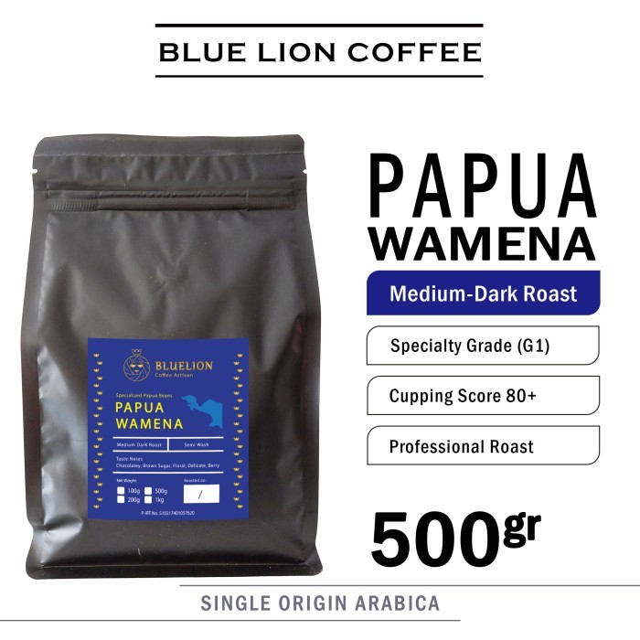 

TERLARIS! Blue Lion Cofee Papua Wamena 500 gram Kopi Single Origin Arabica
