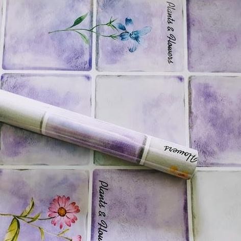 Wallr Tier Dinding Dapur Dan Amar Mandi Ungu Plant And Flower