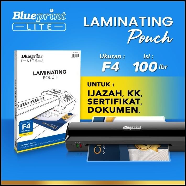 

Blueprint Lite Laminating Pouch Film F4 85 Mikron isi 100 Pcs