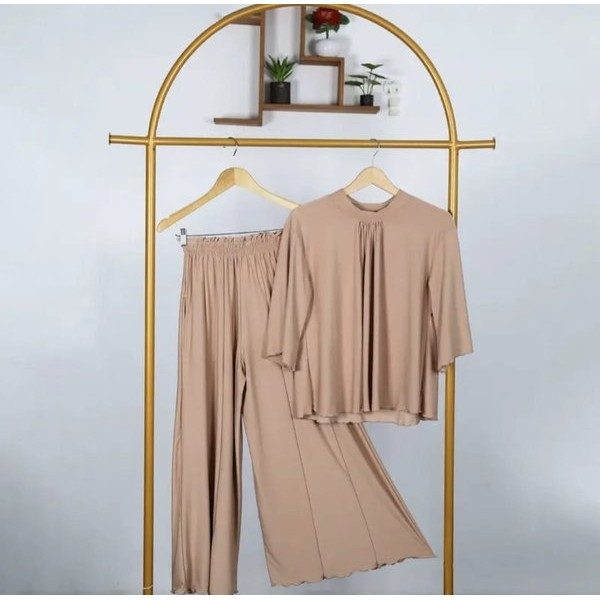 Baju Muslim Wanita Setelan Celana Kulot Andin One Set Terbaru