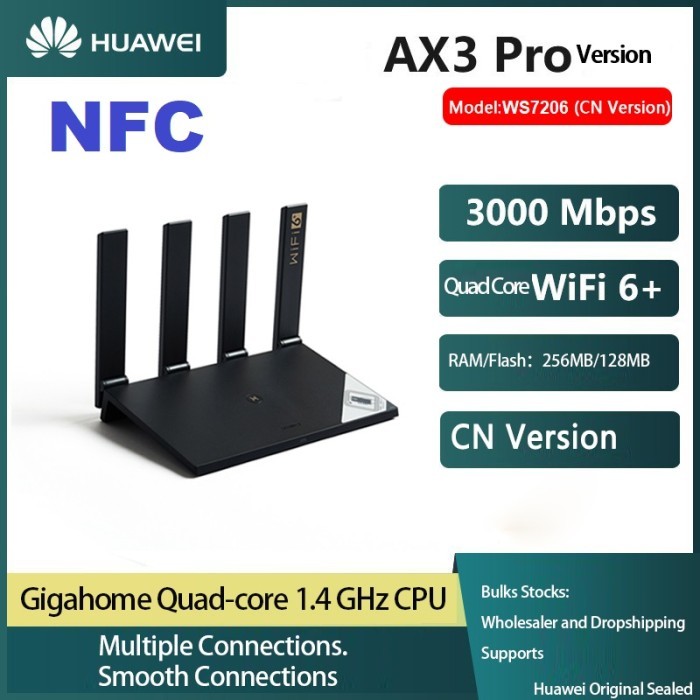 BARU HUAWEI AX3 Pro Harmony Wifi6 Mesh Gigabit 3000mbps Wireless Router NFC
