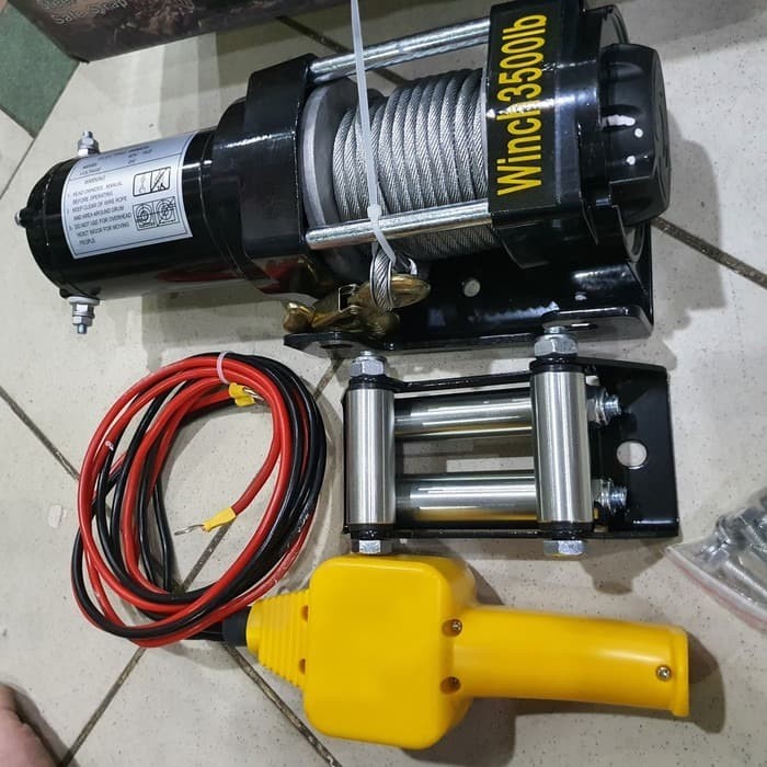 Jual Winch Atv Hoist 1700 Kg Electric Winch 3500 Lbs Tali Derek Mobil