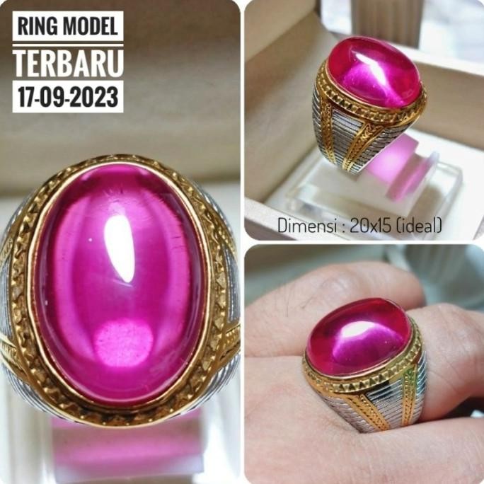 CINCIN BATU PERMATA ASLI MERAH DELIMA SIAM BANGKOK ISTIMEWA