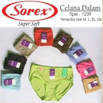 Celana Dalam set ISI 3 Wanita Merk Sorex Katun Sexy Transparan Nyaman Melar 1239 / 1257 Promo Murah