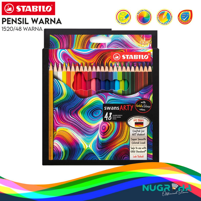 

SALE TERLARIS COLOR PENCIL / PENSIL WARNA STABILO SWANS ARTY 1520 / 48 WARNA PANJANG READYY