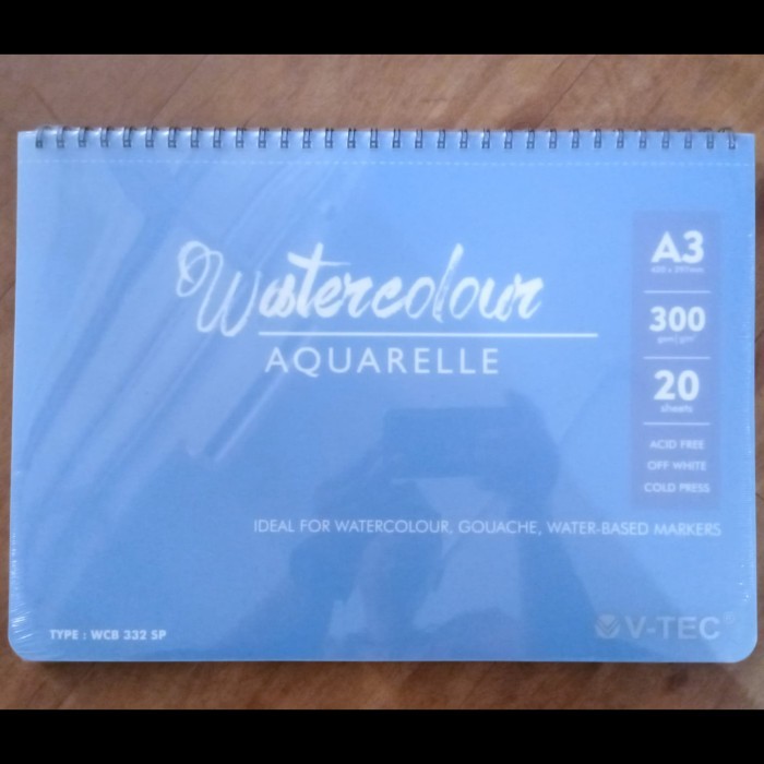

SALE TERLARIS WATERCOLOR BOOK SPIRAL V-TEC A3 A4 300 GSM OFF WHITE WCB-332SP READYY