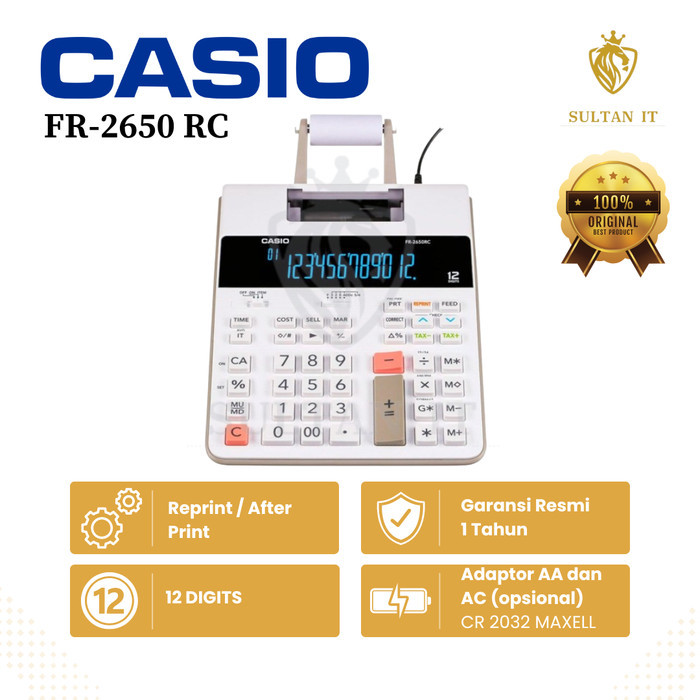 

KALKULATOR CASIO FR 2650 RC PRINT STRUK KASIR