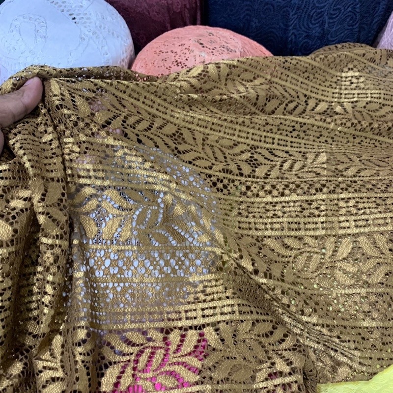 kain brokat premium - kain brokat korea premium - kain brokat import  [OLIVE GOLD]