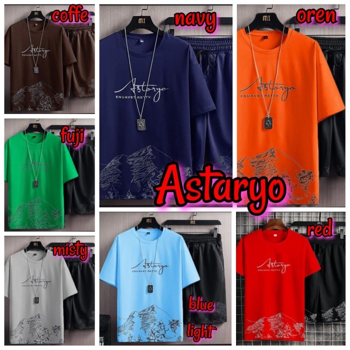Setelan Celana Pendek Casual Cowok Set Astaryo PdkSetelan Astaryo Pdk Bahan Babyterry Varian Warna :