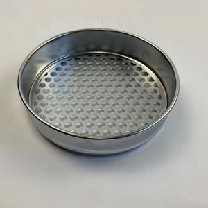 LabTestKit Dia 20cm Stainless Steel Net Soil Sieve Round Hole Sieve Dual Chrome Punched Frame Labora