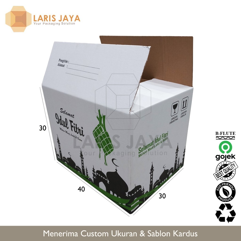 

40X30X30 Kardus Idul Fitri / Kardus Lebaran / Kardus Parcel / 40 X 30 X 30 Cm Coklat Hampers Sembako
