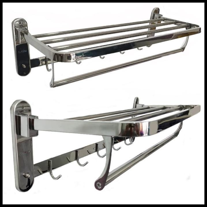 (KIM)Rak Handuk lipat Hotel Kamar Mandi Gantungan Tempat Baju Dinding