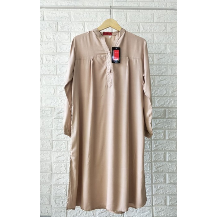 Murah Tunik Polos Rayon Jumbo Cream Non COD