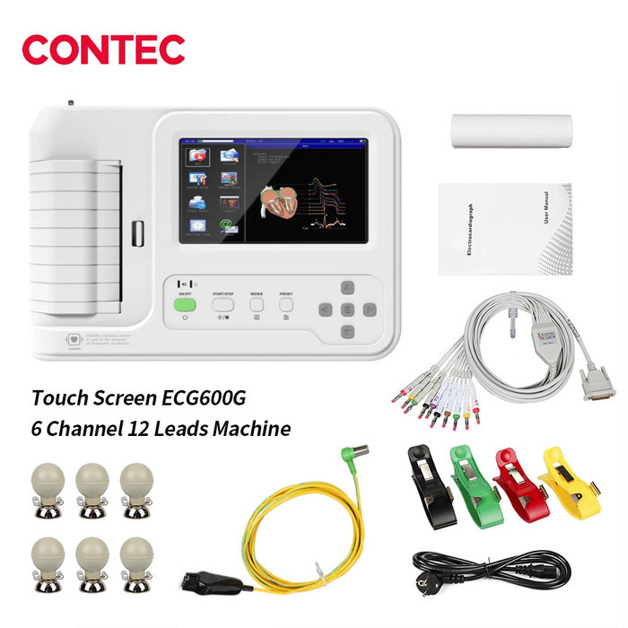 Alat Rekam Jantung ECG EKG Digital 6 Channels 12 Leads EKG Monitor
