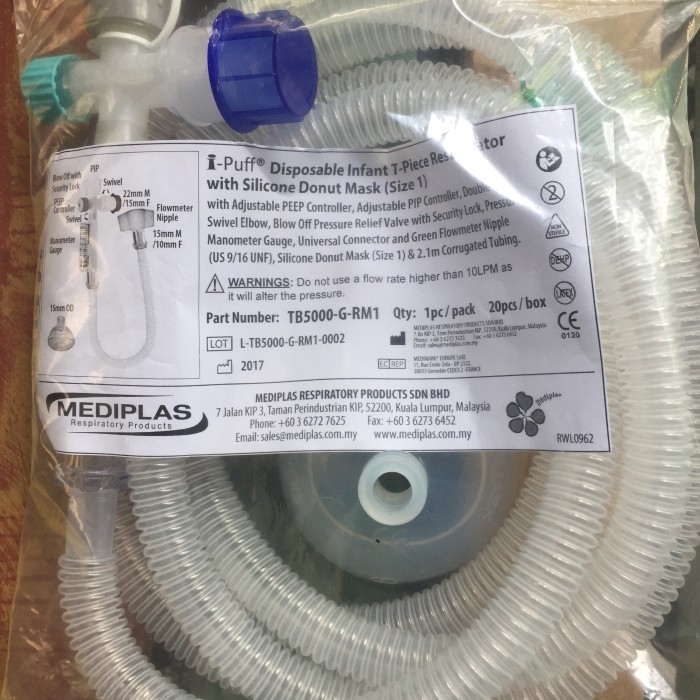 I Puff Disposable Infant Resusitasi T piece Resuscitator with mask