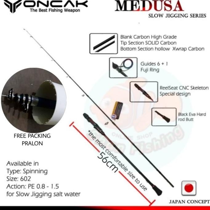 Joran Slow Jig Oncak Medusa 602 PE 0.8-1.5 ( packing pipa PVC ) SALE