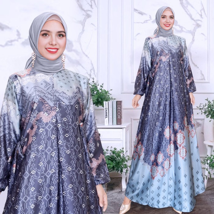 Murah Gamis Motif Sutra Import // Gamis Motif Terbaru // Gamis Kekinian Non COD