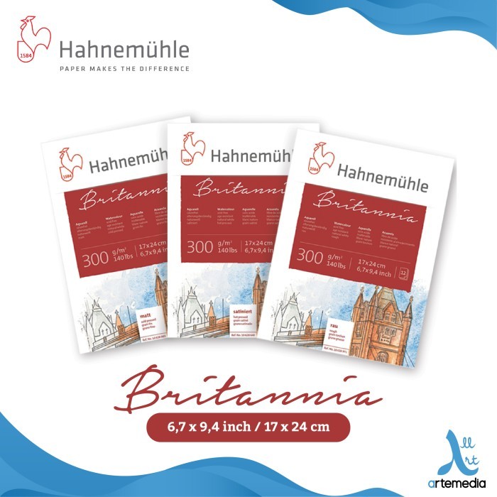 

TERBARU Hahnemuhle Britannia Watercolor Paper Block Kertas Cat Air BISA GRAB!