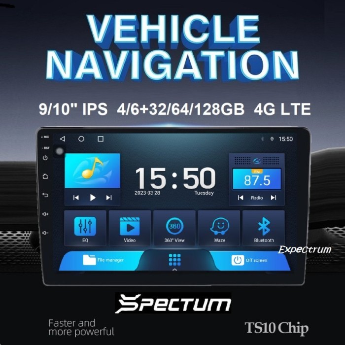 Head unit Android SPECTUM TS10s UIS7862 DSP IPS 4G GPS BT WIFI Carplay