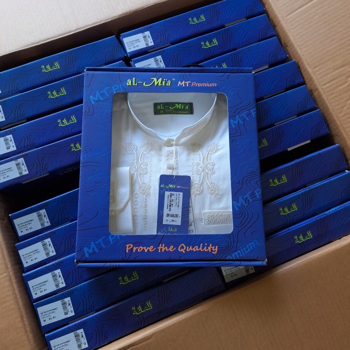 Murah Baju koko almia al mia al-mi'a al-mia MT lengan panjang putih pria Non COD