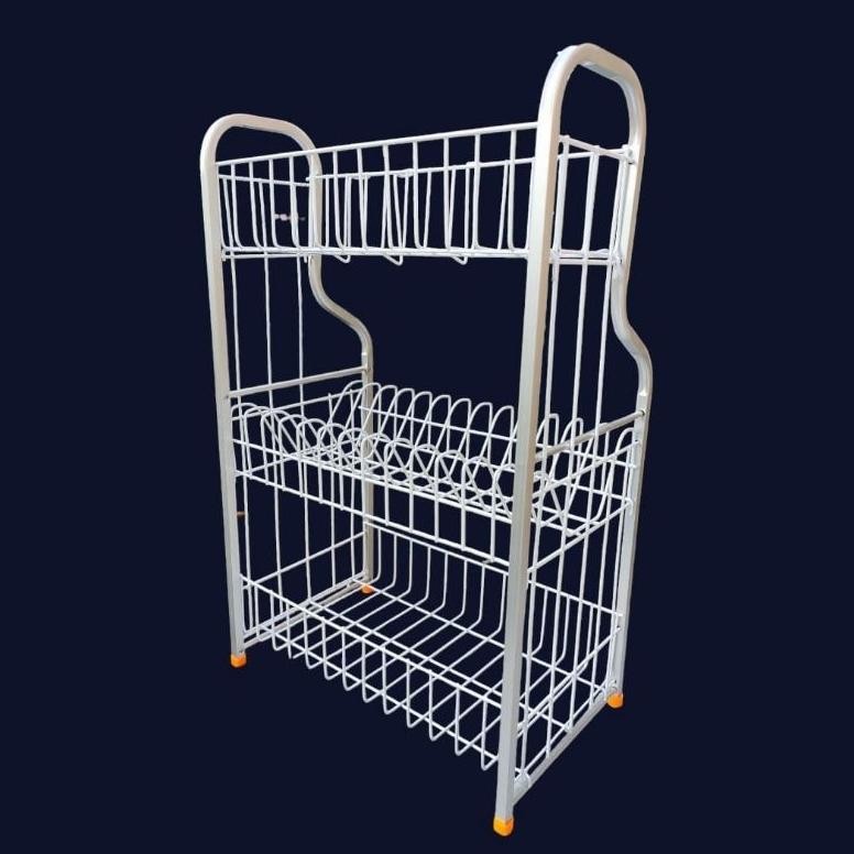 h-4 Rak Piring mini Rpl Susun 3 Wastafel meja Dapur gantung Aluminium dengan tempat tempat gelas Ter